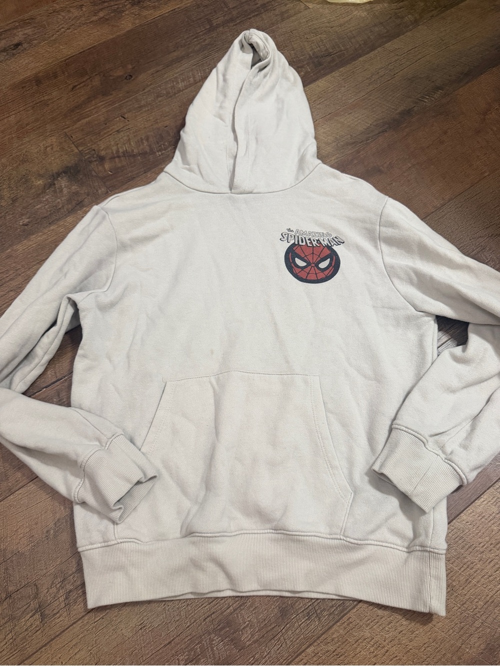 Marvel kids Crewneck Hoodie in Light Gray with Spider-Man Chest Graphic